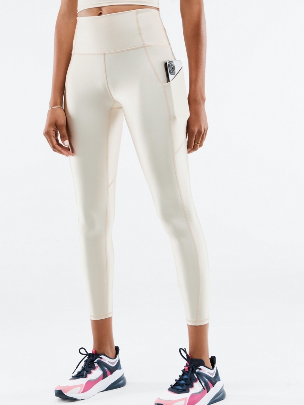 Fabletics Like New Oasis PureLuxe High Waisted Leggings in Grey Mist Shine Small